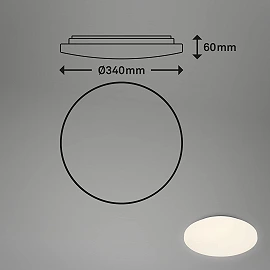 LED ceiling light, 21W, 2200lm, IP44, white