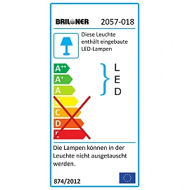 Bathroom light 1 x 5.5W LED, IP23, chrome, 5 years warranty - BRILONER - 2057-018