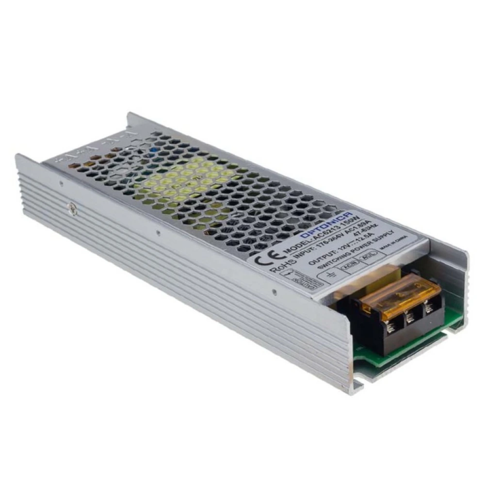 LED barošanas bloks 12V, 150W, 12.5A, IP20, 3 gadu garantija