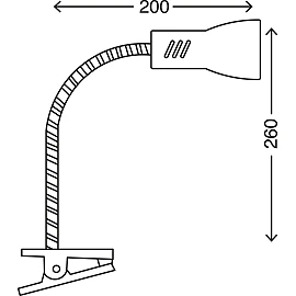 Clip-on lamp 1 x E14/R50 max. 40W, IP20, white, 2713-016P