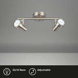 Spotlampa "SUB" 2 x 3W LED/GU10, matēts niķelis - 2843-022