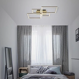 FRAME LED griestu lampa zeltaini brūna, 44W 3000K dimmējama (Briloner)