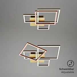 FRAME LED griestu lampa zeltaini brūna, 44W 3000K dimmējama (Briloner)