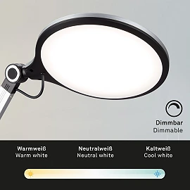 CCT LED galda lampa 9W 930lm dimmējama sudraba (Briloner 7027014)