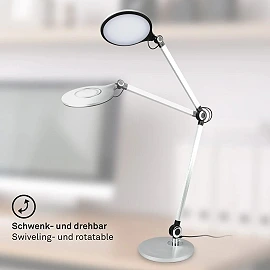 CCT LED galda lampa 9W 930lm dimmējama sudraba (Briloner 7027014)