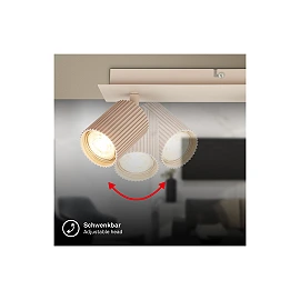 IDA ceiling spotlight, 45 cm, 3×GU10 max. 9W, beige (Briloner)