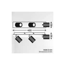 IDA ceiling spotlight, 45 cm, 3×GU10 max. 9W, beige (Briloner)