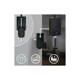 SMOOTH rechargeable wall reading light, 2W, 150lm, 3000K, black (Briloner)
