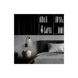 SMOOTH rechargeable wall reading light, 2W, 150lm, 3000K, black (Briloner)