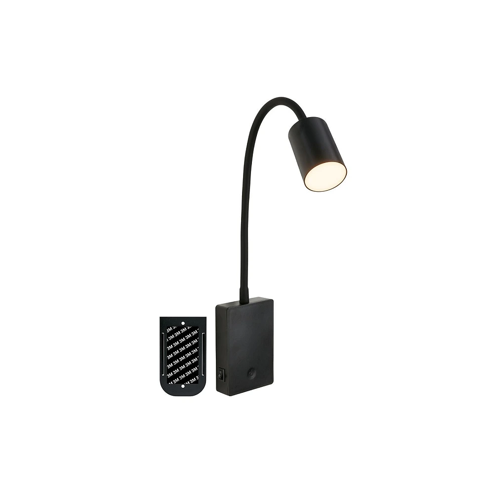SMOOTH rechargeable wall reading light, 2W, 150lm, 3000K, black (Briloner)