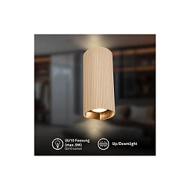 IDA wall light, 2×GU10 max. 9W, IP20, beige (Briloner)