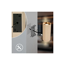 IDA wall light, 2×GU10 max. 9W, IP20, beige (Briloner)