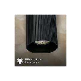 IDA wall light, 2×GU10 max. 9W, IP20, black (Briloner)