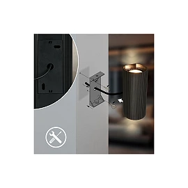 IDA wall light, 2×GU10 max. 9W, IP20, black (Briloner)