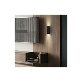 IDA wall light, 2×GU10 max. 9W, IP20, black (Briloner)
