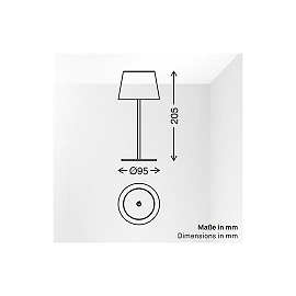 NIVO rechargeable table lamp, 1.2W, 120lm, 2700K, IP44, beige (Briloner)