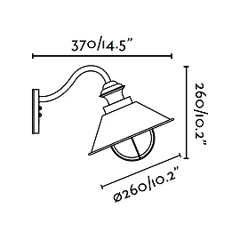 Āra gaismeklis NÁUTICA Ø260 E27, 12W, IP33, rūsas krāsa, FARO 71110 
