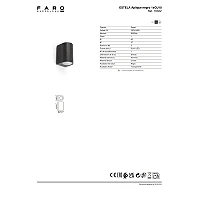 ESTELA āra sienas lampa 1xGU10 5 W IP65 melna (FARO)