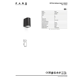 ESTELA āra sienas lampa 1xGU10 5 W IP65 melna (FARO)