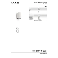 ESTELA āra sienas lampa 1xGU10 5 W IP65 balta (FARO)