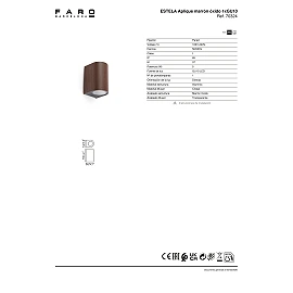 ESTELA āra sienas lampa 1xGU10 5 W IP65 rūsas brūna (FARO)