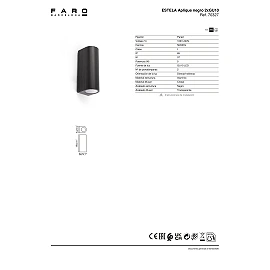 ESTELA āra sienas lampa 2xGU10 5 W IP65 melna (FARO)