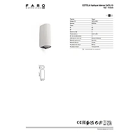 ESTELA āra sienas lampa 2xGU10 5 W IP65 balta (FARO)