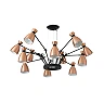 Pendant RETRO, 12 x E14 max. 20W, IP20, gold/satin gold/copper colour - FARO - 200xx