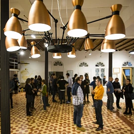 Pendant RETRO, 12 x E14 max. 20W, IP20, gold/satin gold/copper colour - FARO - 200xx