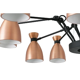 Pendant RETRO, 12 x E14 max. 20W, IP20, gold/satin gold/copper colour - FARO - 200xx