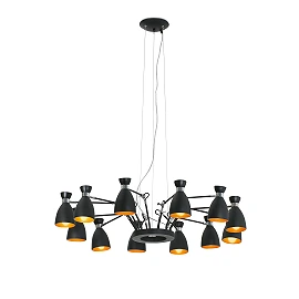 Pendant RETRO, 12 x E14 max. 20W, IP20, gold/satin gold/copper colour - FARO - 200xx