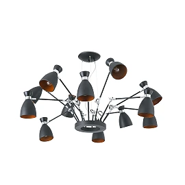 Pendant RETRO, 12 x E14 max. 20W, IP20, gold/satin gold/copper colour - FARO - 200xx
