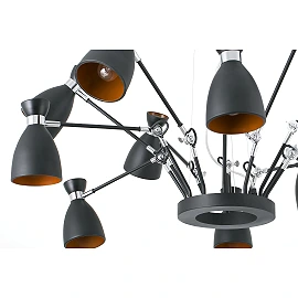 Pendant RETRO, 12 x E14 max. 20W, IP20, gold/satin gold/copper colour - FARO - 200xx