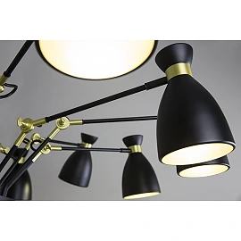 Pendant RETRO, 12 x E14 max. 20W, IP20, gold/satin gold/copper colour - FARO - 200xx