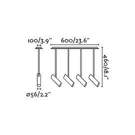 Pendant LINK, 4 x GU10 max. 35W, IP20, black/white - FARO - 298xx
