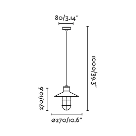 Pendant MARINA, 1x E27, IP20, black -  FARO - 60004