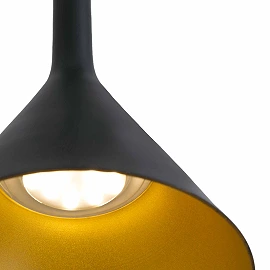Pendant PAM-P LED, LED 11W module, IP20, black and gold/white, small - FARO - 6415x