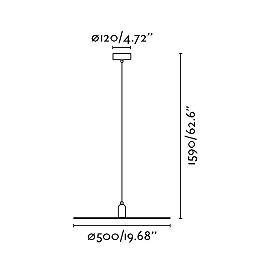 Pendant PLAT, 1x E27, IP20, black or white - FARO - 6814x