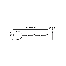 HAN LED Black wall lamp/coat rack 6W LED - 01001 Faro