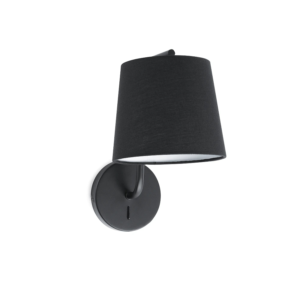 Wall lamp BERNI, 1 x E27 max. 20W, IP20, black/white/matt nickel - FARO - 2932x