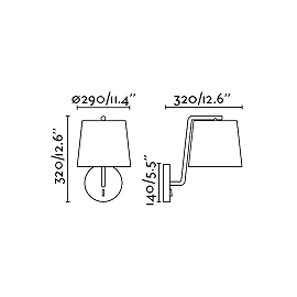 Wall lamp BERNI, 1 x E27 max. 20W, IP20, black/white/matt nickel - FARO - 2932x