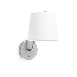 Wall lamp BERNI, 1 x E27 max. 20W, IP20, black/white/matt nickel - FARO - 2932x
