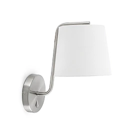 Wall lamp BERNI, 1 x E27 max. 20W, IP20, black/white/matt nickel - FARO - 2932x