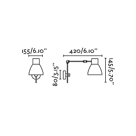 Wall lamp CELIA, 1 x E14 max. 20W, IP20, black - FARO - 40070