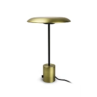 HOSHI LED table lamp, satin gold/black - FARO - 28387