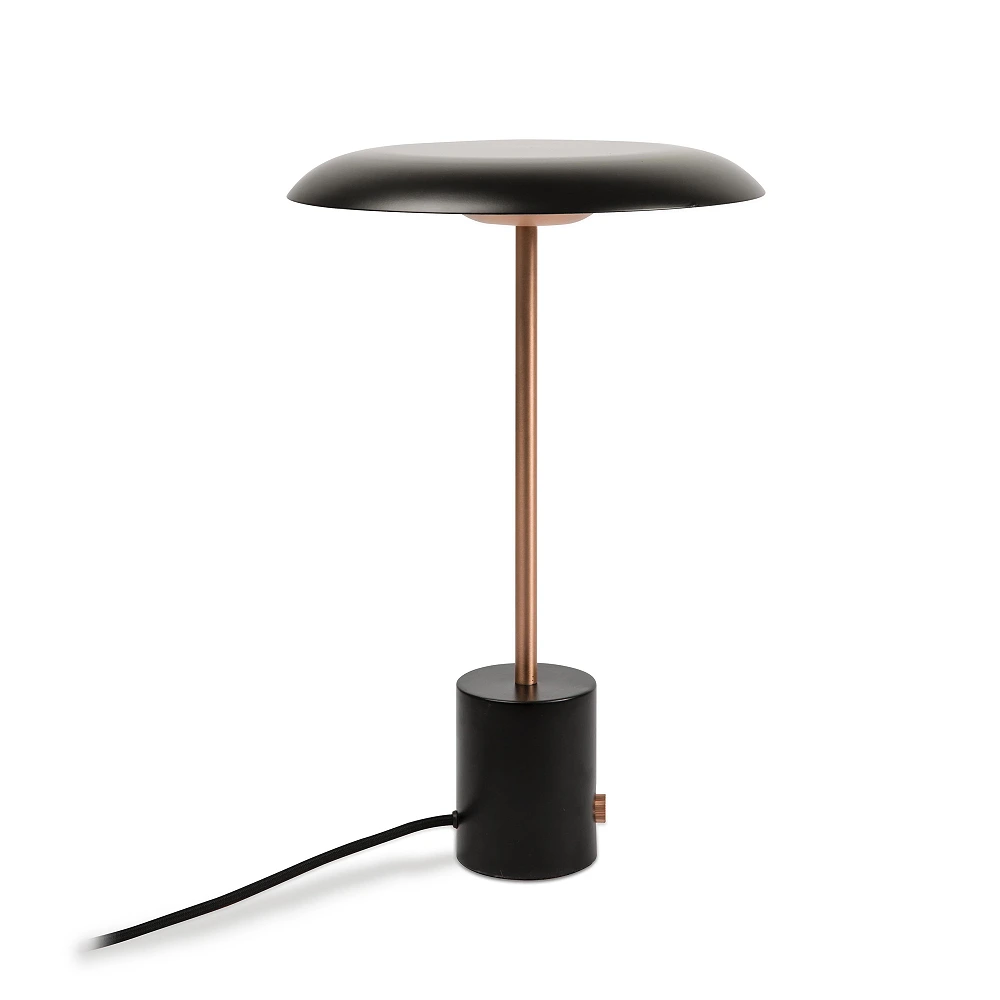 HOSHI LED table lamp, black/brushed copper - FARO - 28388