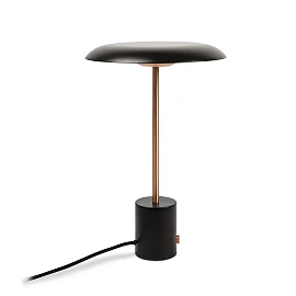 HOSHI LED table lamp, black/brushed copper - FARO - 28388