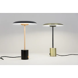 HOSHI LED table lamp, black/brushed copper - FARO - 28388