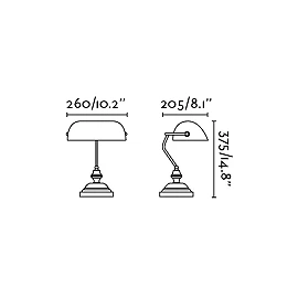 BANKER table lamp old gold + green - FARO - 68334