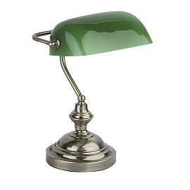 BANKER table lamp old gold + green - FARO - 68334